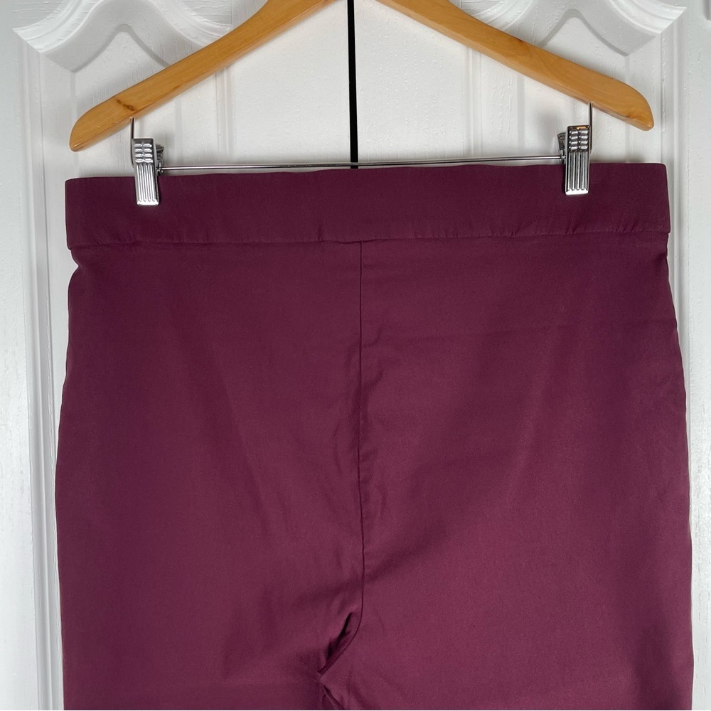 Rafaella Slim Ankle Trouser Pants Women’s 16 Burgundy Stretch Pull on Career - Picture 6 of 10